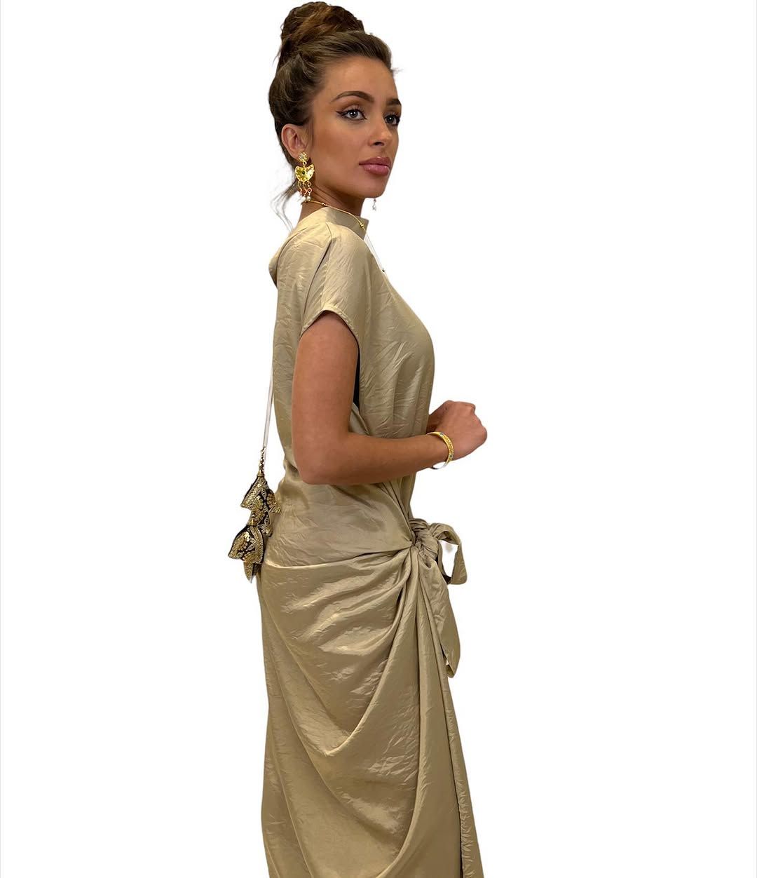 Champagne wrap dress