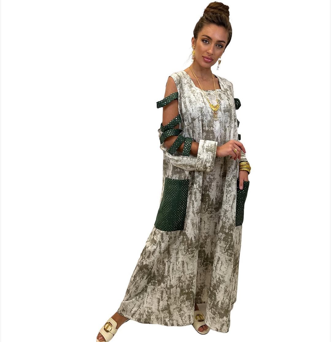 Cut-out sleeve kaftan
