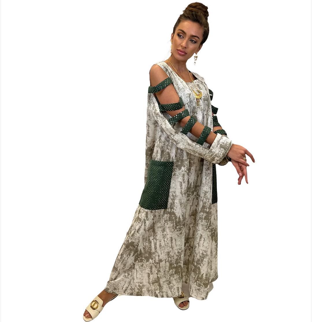 Cut-out sleeve kaftan