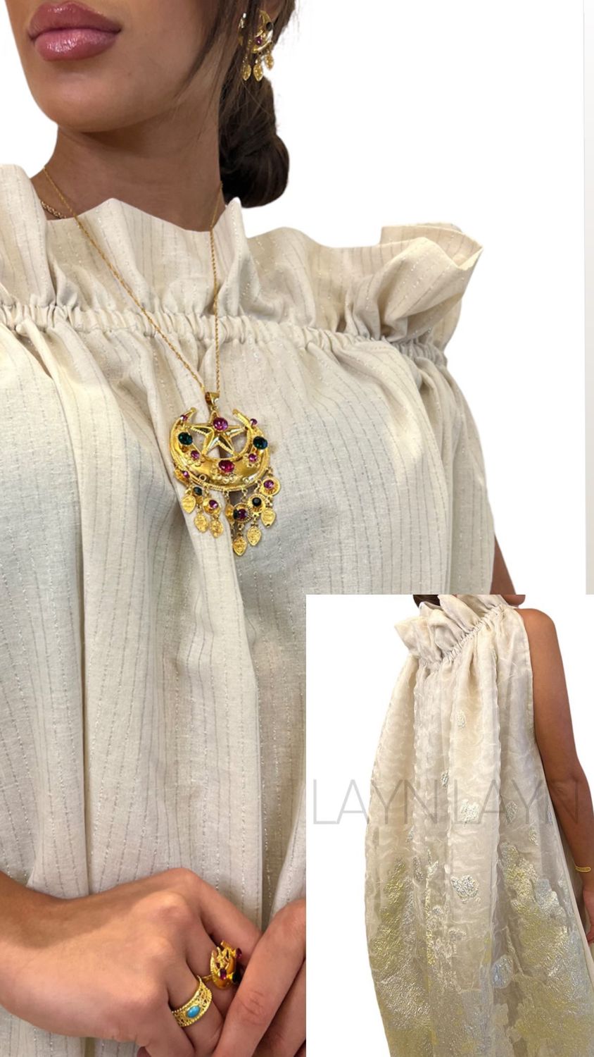 High-neck kaftan