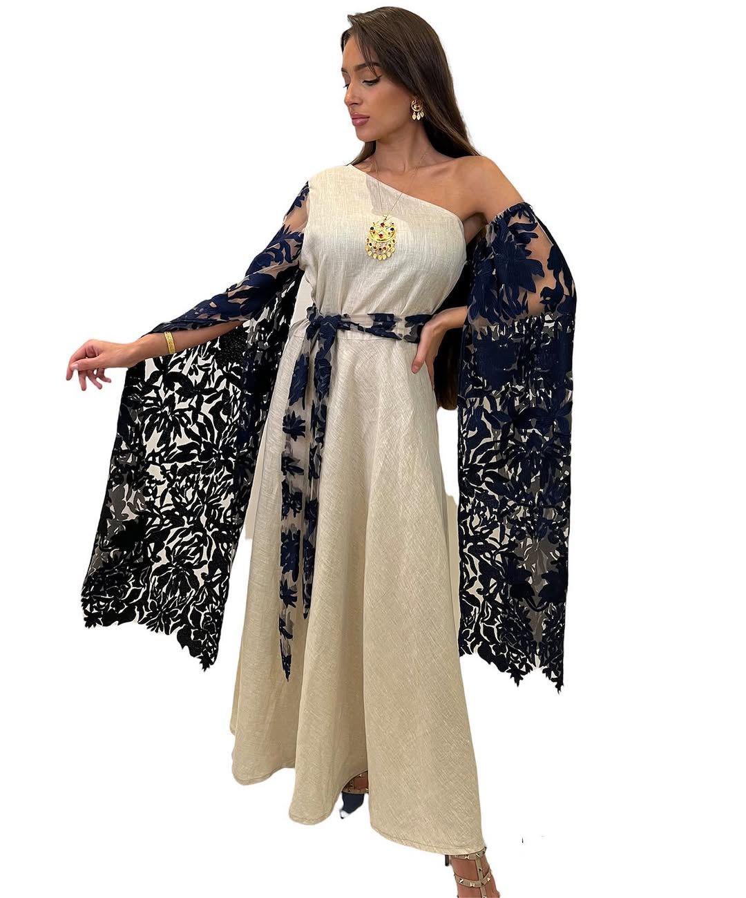 Navy lace cape set