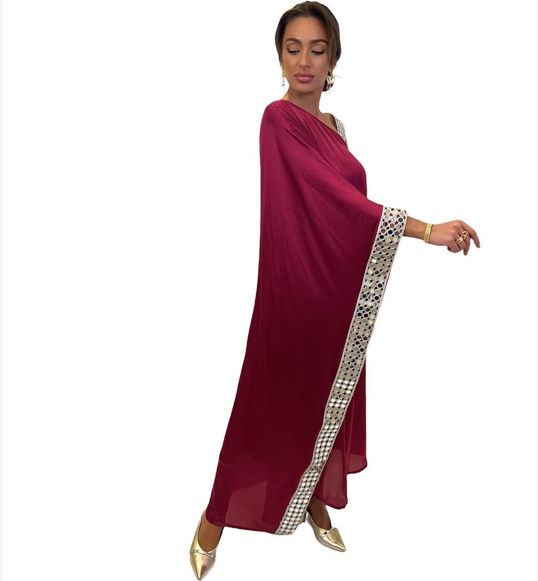 One-shoulder satin