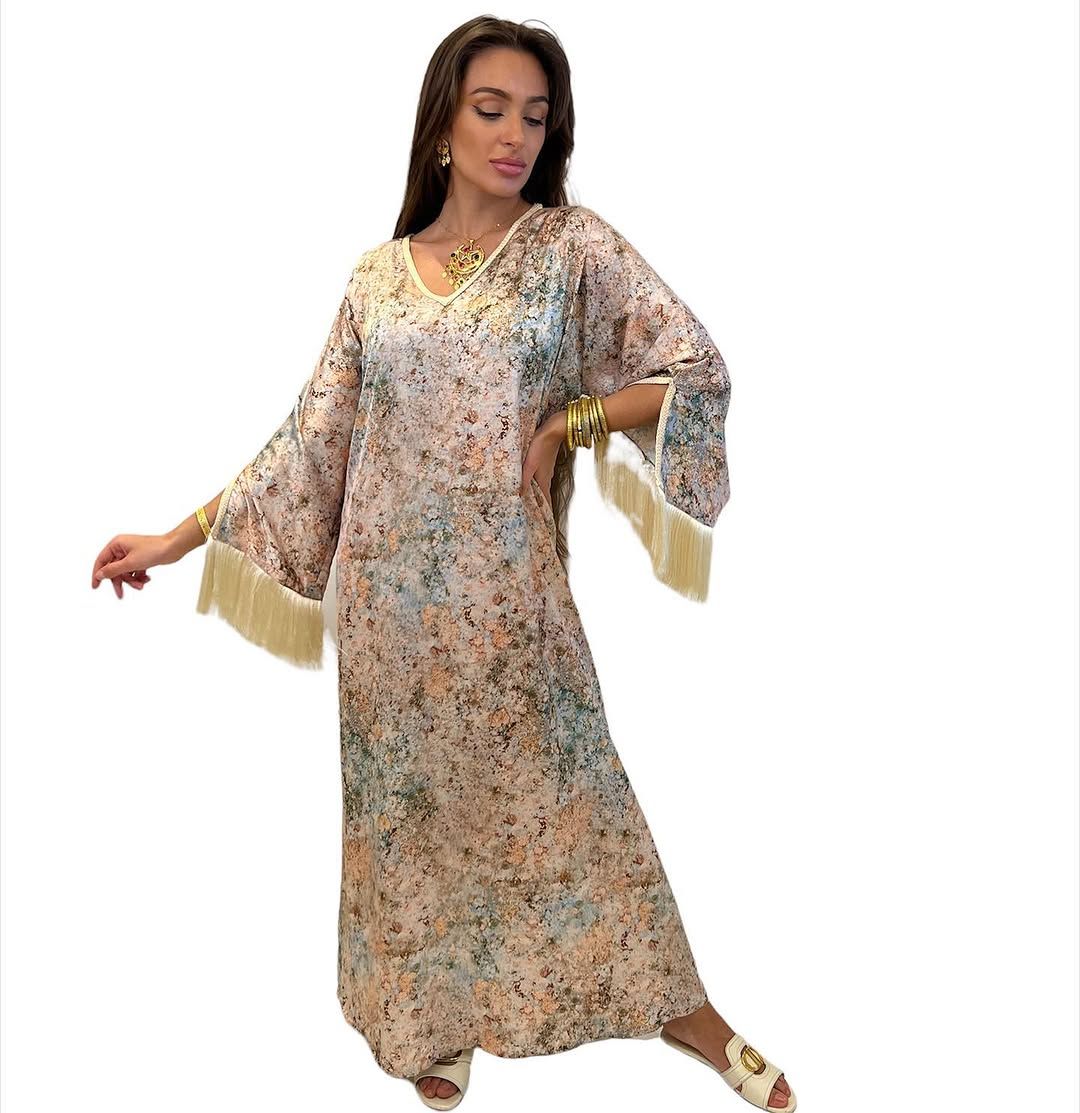 Pastel floral kaftan