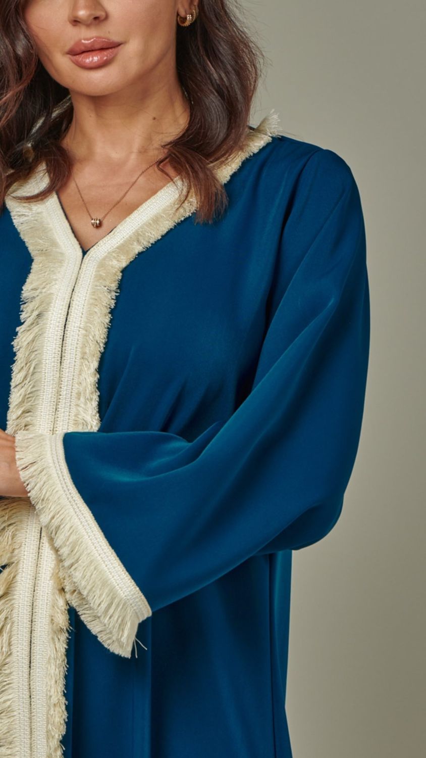 Lace-trim kaftan