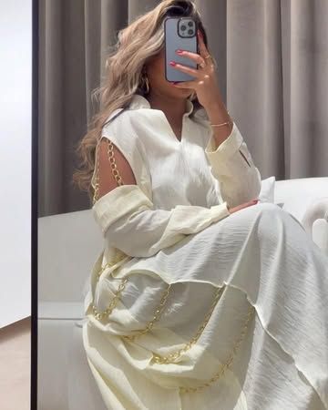 Chain-trim kaftan