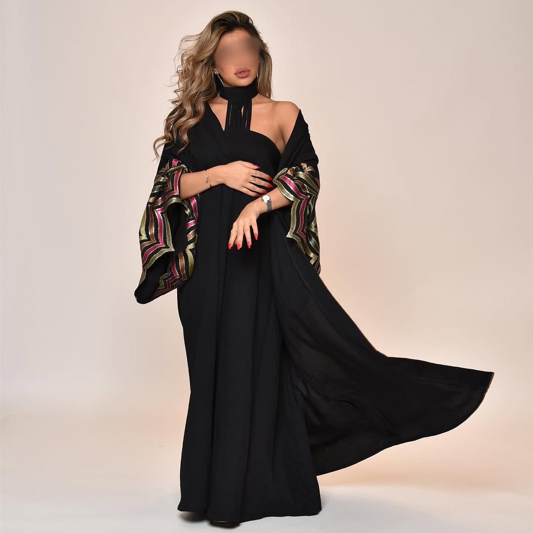 Chevron-sleeve kaftan