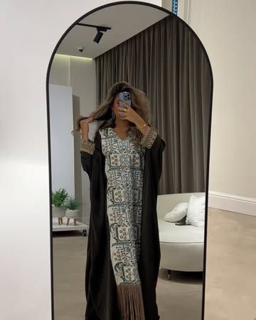 Embroidered panel kaftan