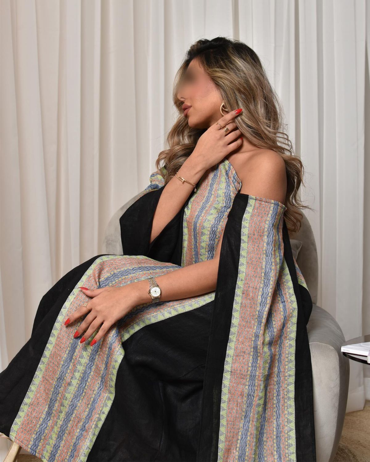 Stripe-panel kaftan