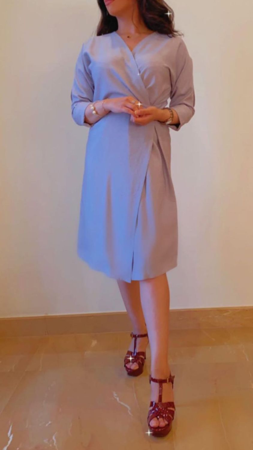 Blue shirt dress