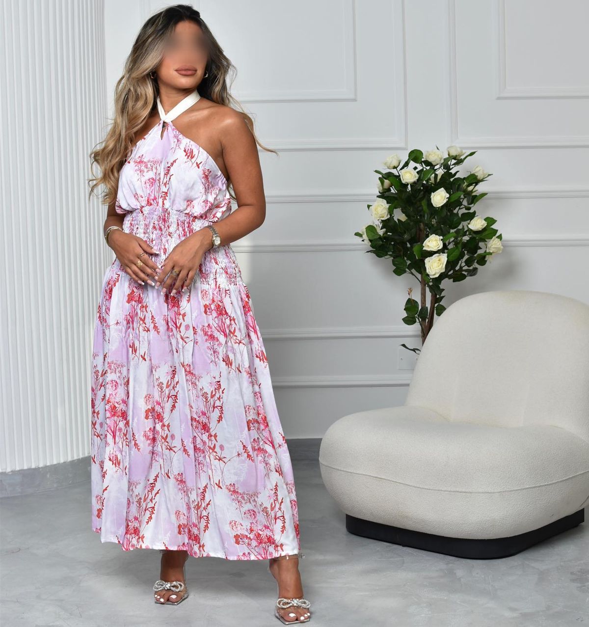 Floral halter maxi