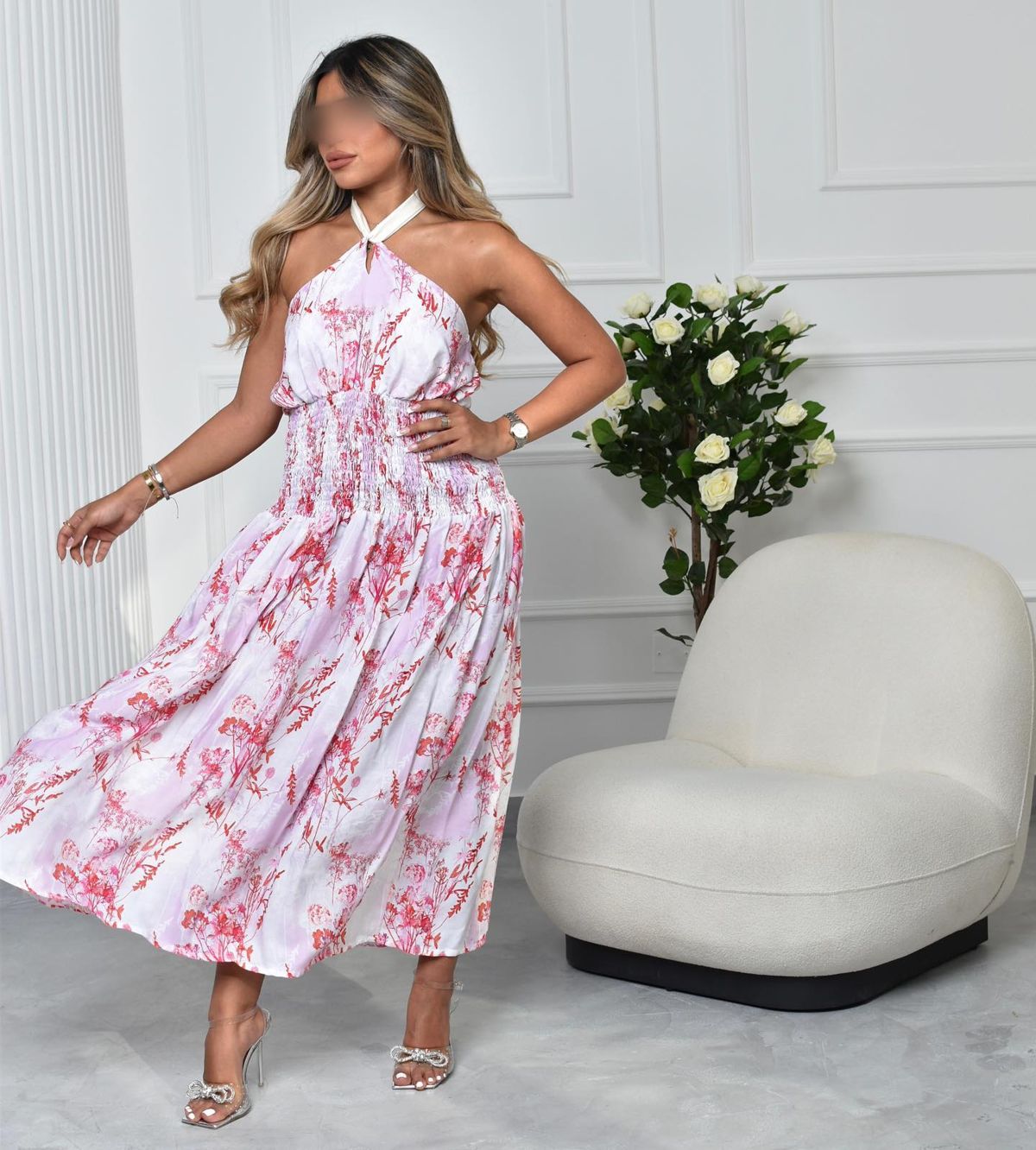 Floral halter maxi