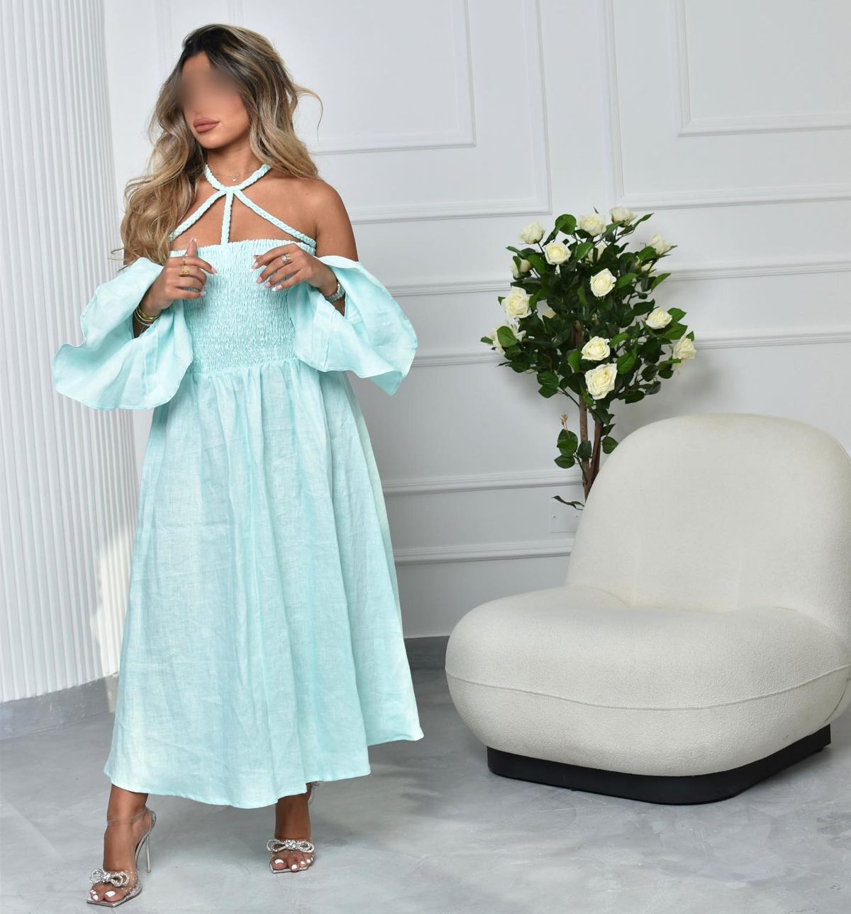 Smocked halter dress